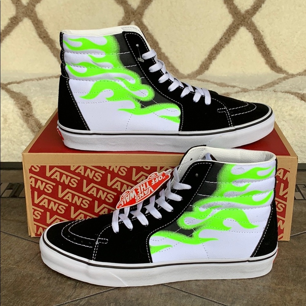 •VANS Sk-8-Hi FLAME black/true white Mens - Picture 2 of 16